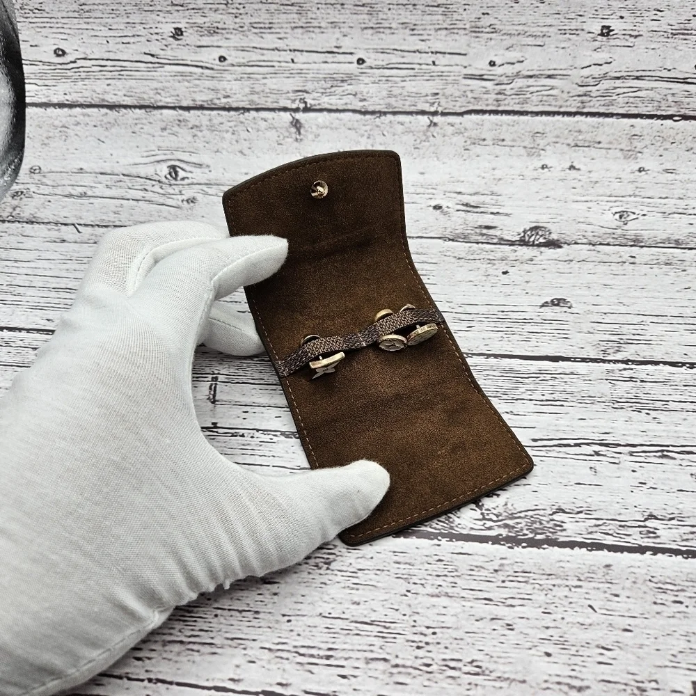 Louis Vuitton Cuff Link set with Damier Ebene Case